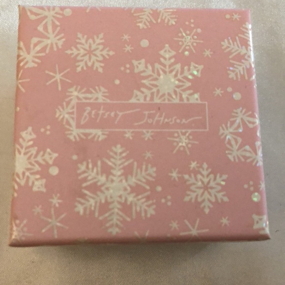 Betsey Johnson Gold Tone White Faux Pearl Snowman Drop Earrings Crystal NIB - Picture 10 of 12